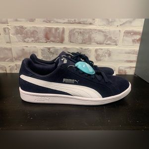 PUMA Suede Men's Smash Sneaker Soft Foam Shoes, Navy Blue, Size 8